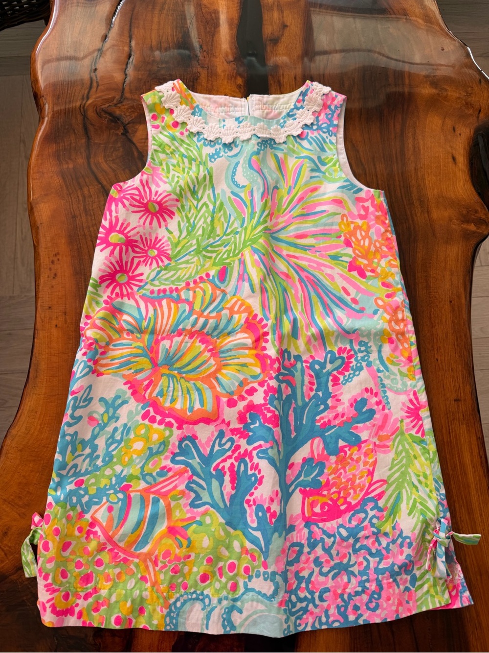 Lilly Pulitzer Girls' Sleeveless classic Shift Dress lovers coral